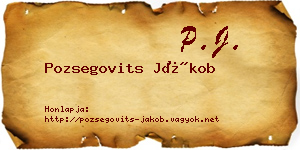 Pozsegovits Jákob névjegykártya